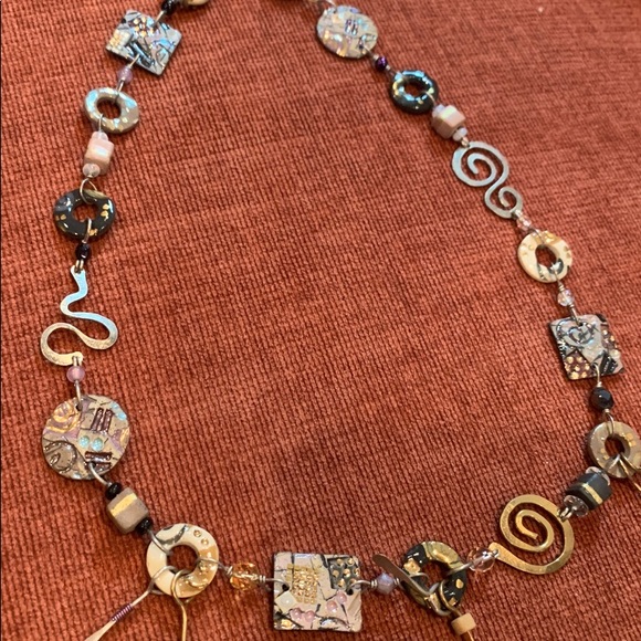 Jewelry - NWOT HAND CRAFTED 20” neutral tones necklace